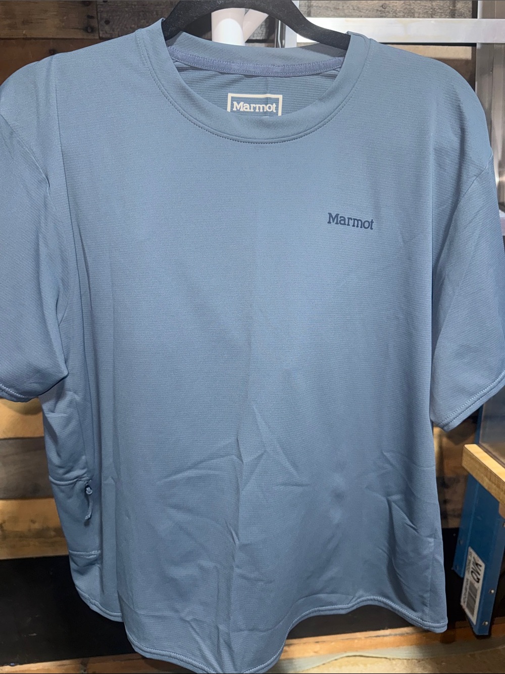 Marmot Light Blue Short Sleeve Crew Tee Large